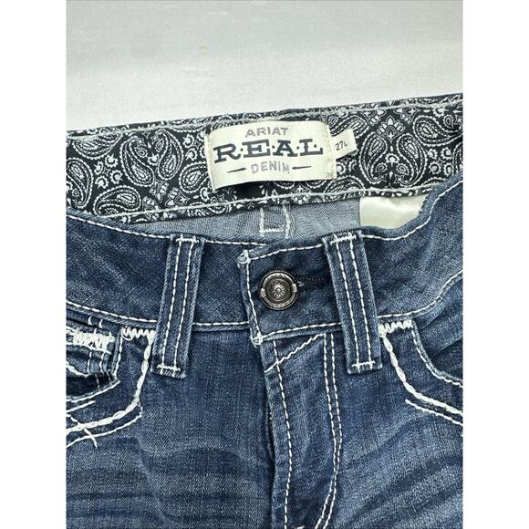 Ariat Jeans Womens 27L Blue REAL Denim Low Rise Boot Western Wear - Picture 6 of 16
